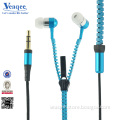 Fashion Cute MP3 Stereo Zipper Earphone for iPhone Samsung